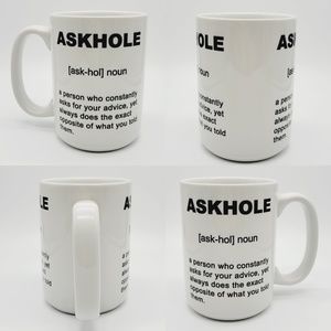 11oz Askhole Coffee Mug: Funny Ceramic Dictionary Coffee Mug